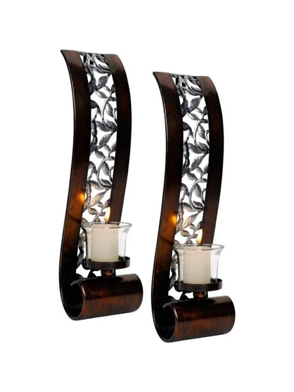 Wall Sconce 14.4 x 3.5 Inch with Tea Light Candle Holder Antique Bronze Style
